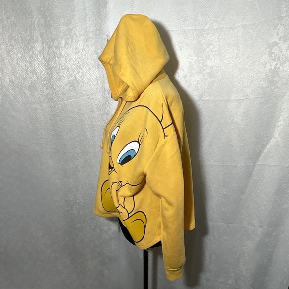 Vintage Looney Tunes Tweety Bird Yellow Hoodie Graphic Pullover Sweatshirt Small - Picture 4 of 13